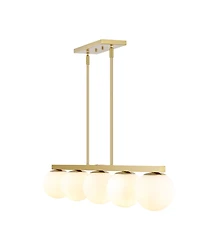 Luca Parisian 5-Light Modern Glam Iron Globe Linear Led Pendant