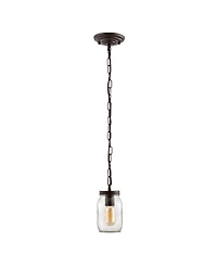 Gaines 1-Light Farmhouse Industrial Iron Mason Jar Led Pendant