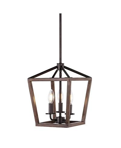 Oria 3-Light Iron Farmhouse Industrial Lantern Led Pendant