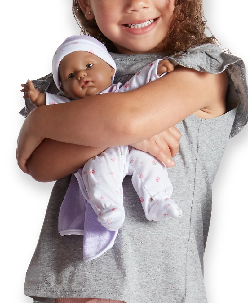 La Baby Hispanic 11" Soft Body Baby Doll Purple Outfit - Hispanic