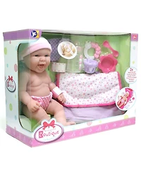 La Newborn 13" Smiling Baby Doll 10 Pcs Diaper Bag Gift Set - Diaper Bag Set