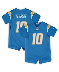 Infant Justin Herbert Powder Blue Los Angeles Chargers Game Romper Jersey