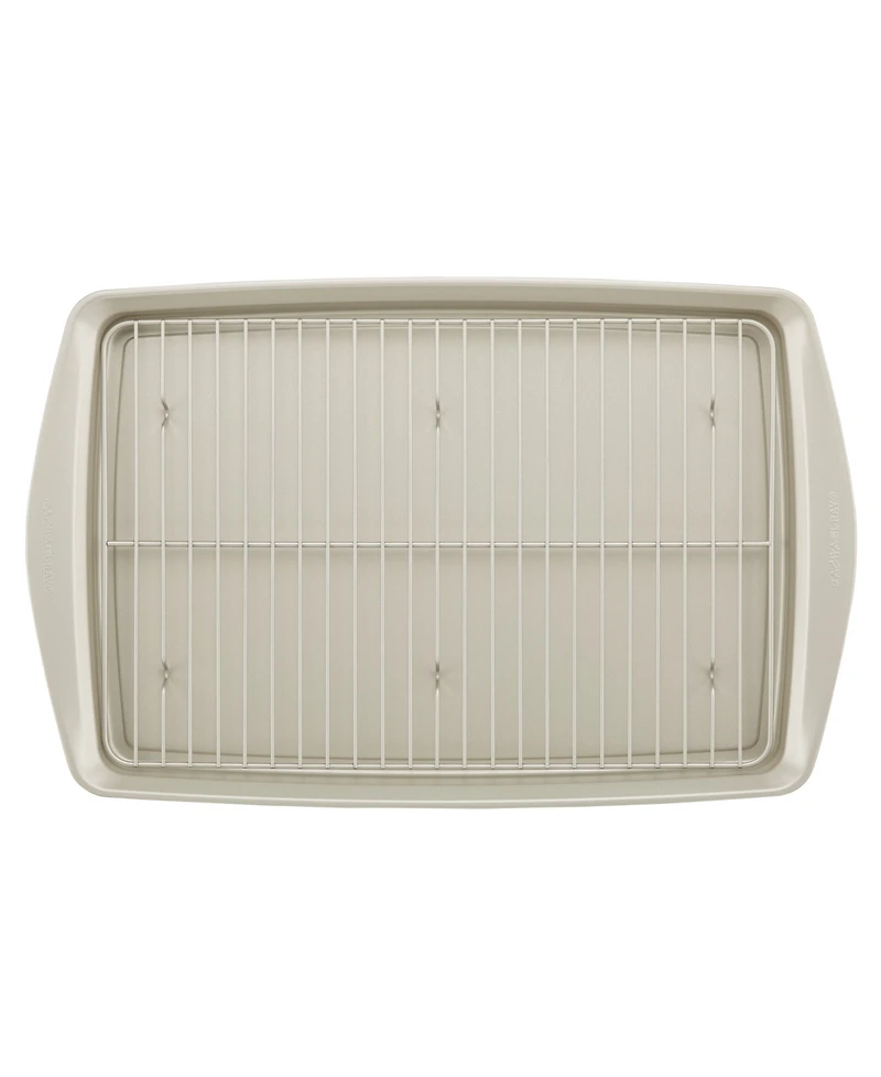 Rachael Ray Nonstick Jumbo 13" x 19" Cookie Pan with Roasting Rack
