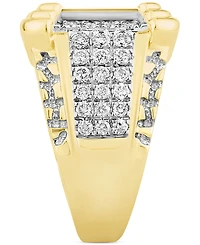 Men's White Diamond (1-1/3 ct. t.w.) & Brown (7/8 Cluster Ring 10k Gold