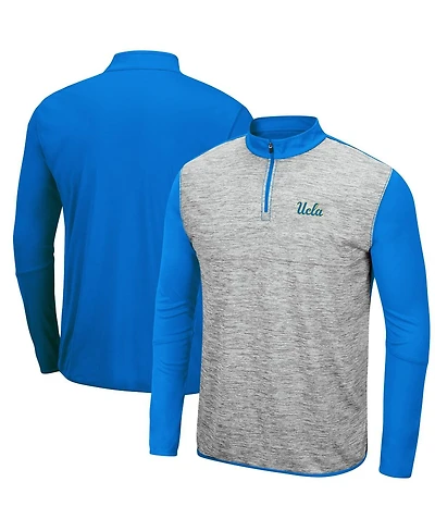 Men's Heathered Gray, Blue Ucla Bruins Prospect Quarter-Zip Jacket