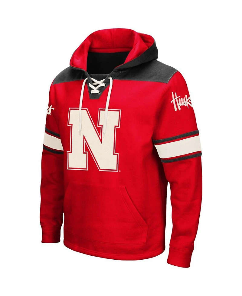Men's Scarlet Nebraska Huskers 2.0 Lace-Up Pullover Hoodie
