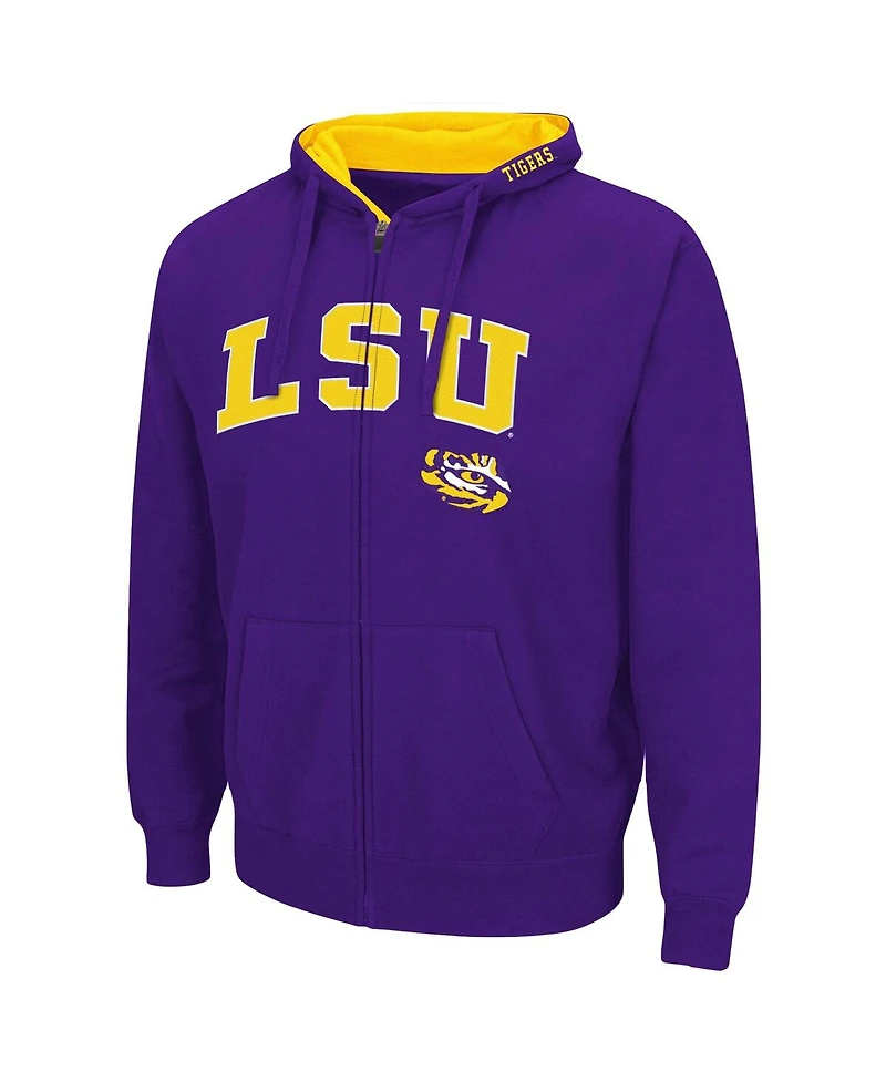 Colosseum Men's Lsu Tigers Arch Logo 3.0 Full-Zip Hoodie