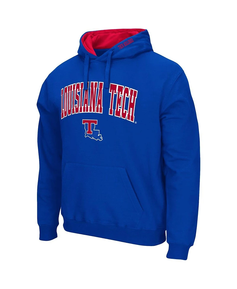 Colosseum Men's Louisiana Tech Bulldogs Arch and Logo Pullover Hoodie