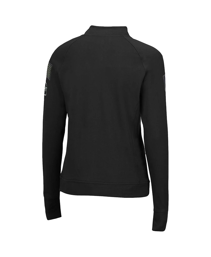 Women's Black Alabama Crimson Tide Oht Military-Inspired Appreciation Depth Raglan Quarter-Snap Jacket