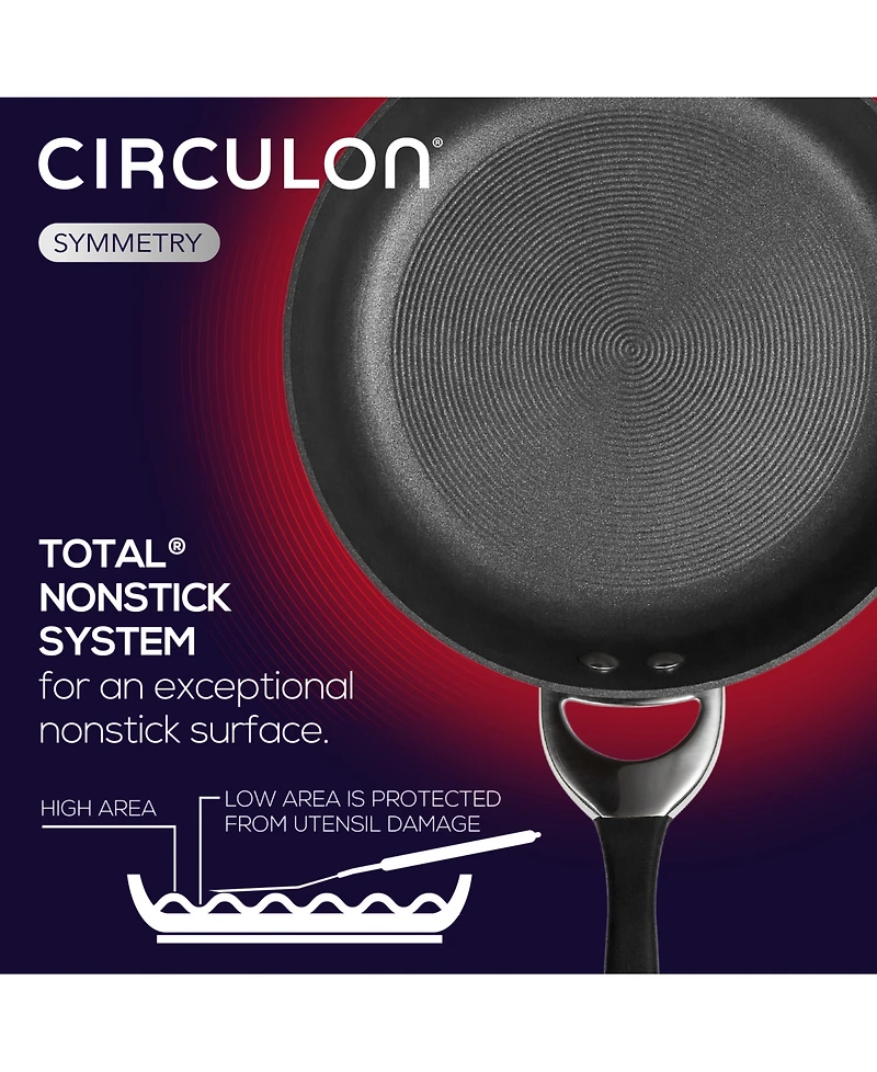 Circulon Symmetry Hard-Anodized Nonstick Weeknight Cookware Induction Pots and Pans Set, 4-Piece, Black