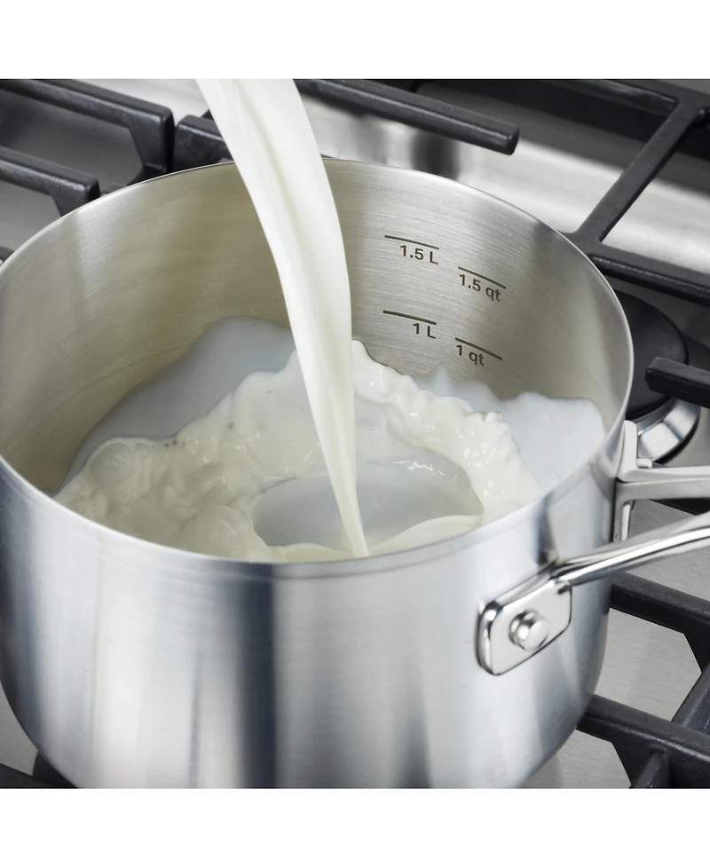 KitchenAid Stainless Steel 2 Quart Induction Sauce Pan with Measuring Marks and Lid