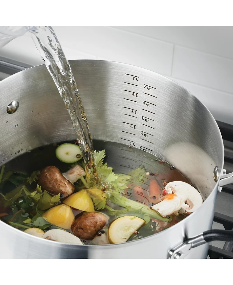KitchenAid Stainless Steel 8 Quart Induction Stockpot with Measuring Marks and Lid