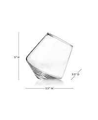 Viski Rolling Crystal Wine Glasses, Set of 2, 12 Oz
