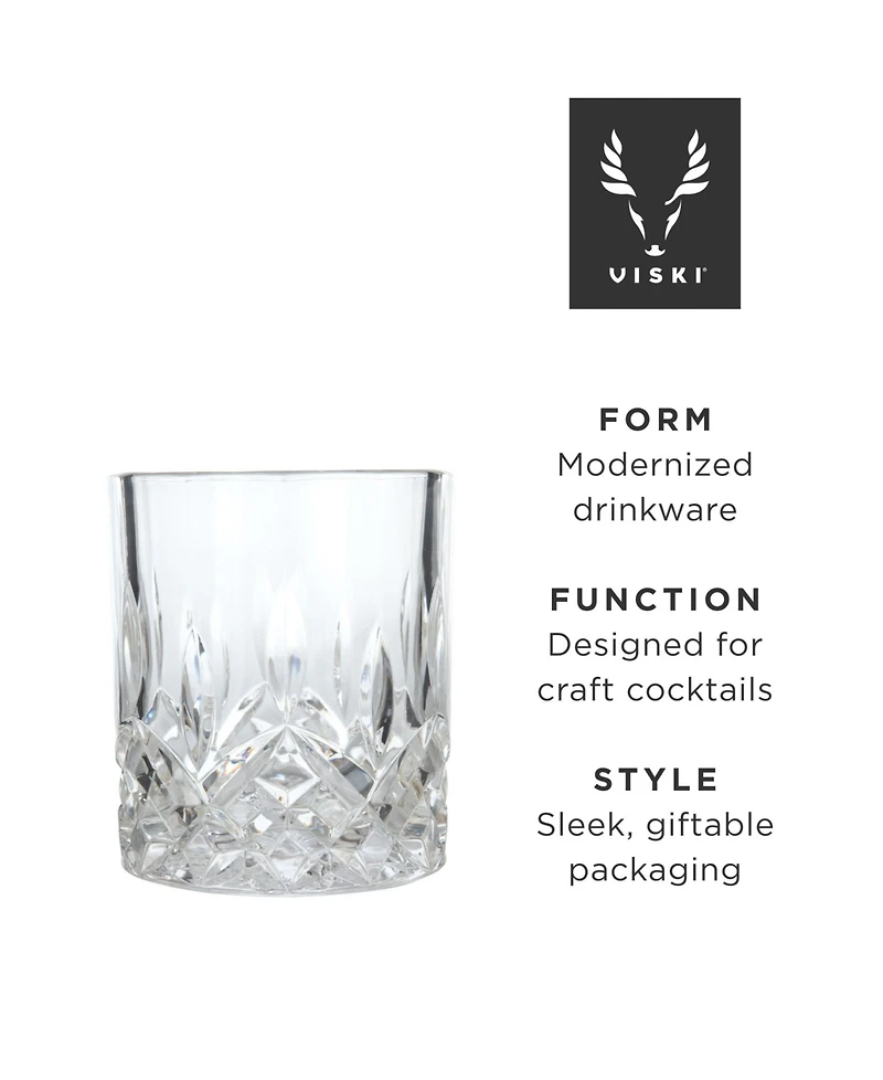 Viski Admiral Crystal Tumblers, Set of 2, 9 Oz