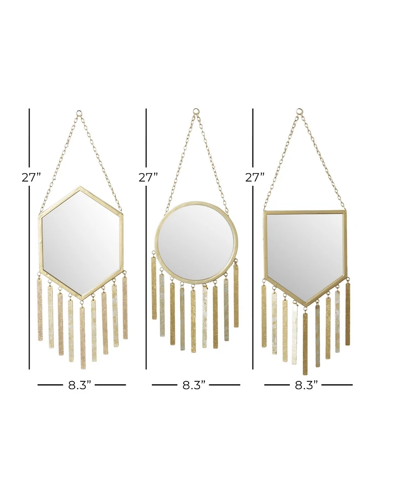 Metal Farmhouse Wall Mirror, Set of 3