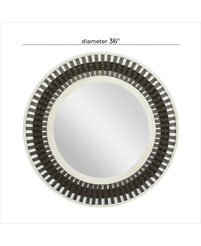 Wood Contemporary Wall Mirror, 36" x 36"