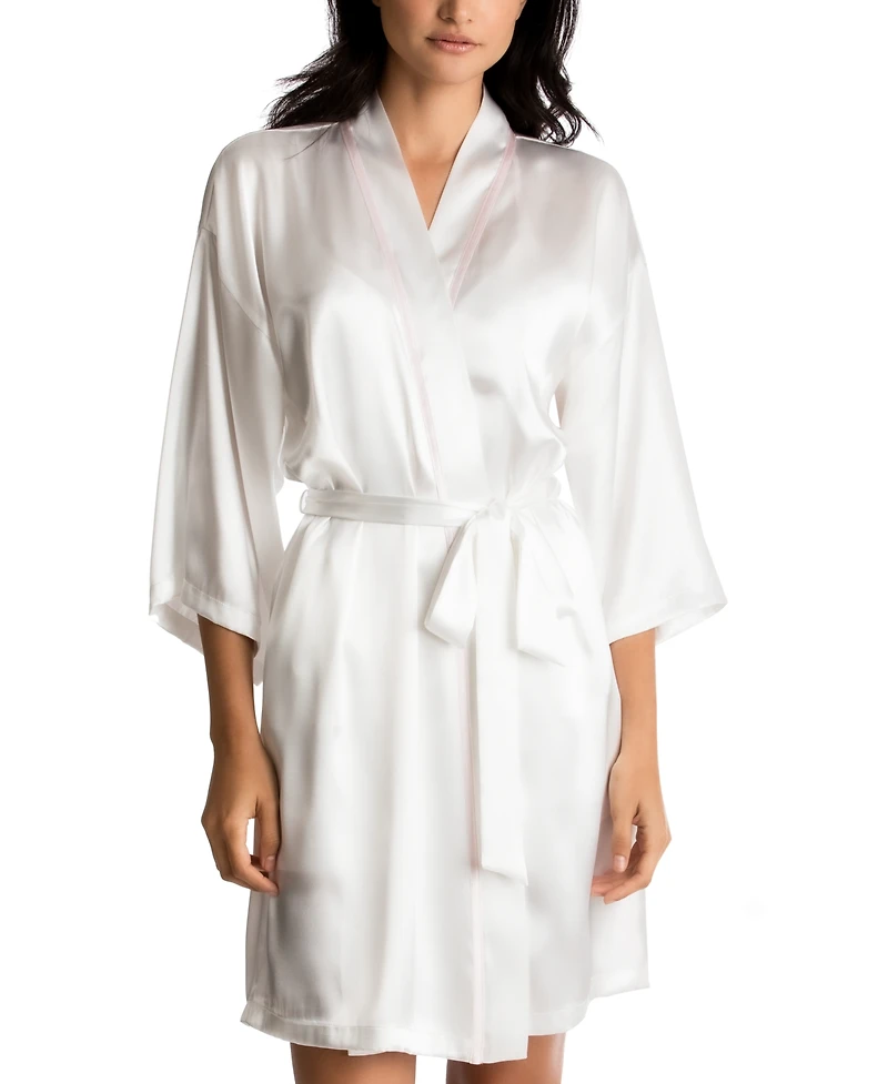 Linea Donatella Bride Satin Wrap Robe, Cami & Tap Shorts Set