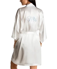 Linea Donatella 'Mrs' Satin Wrap Bridal Robe, Chemise Nightgown Set