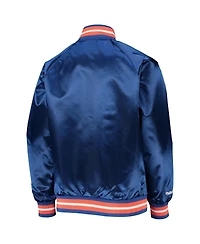 Big Boys Blue New York Knicks Hardwood Classics Satin Raglan Full-Snap Jacket