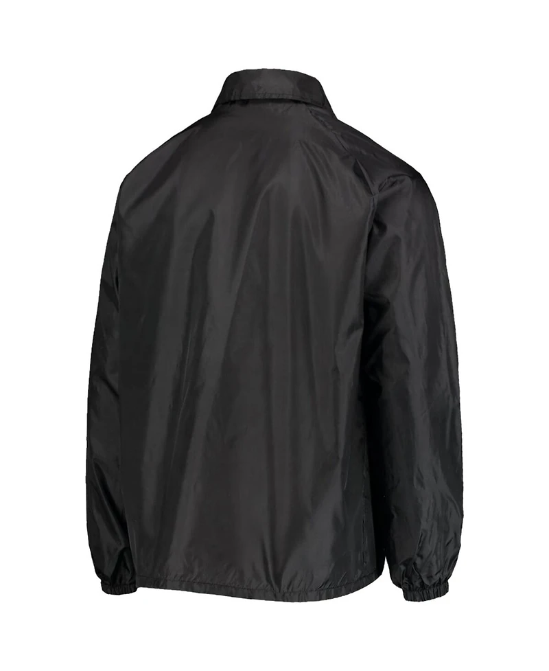 Men's Black Tampa Bay Buccaneers Coaches Classic Raglan Full-Snap Windbreaker Jacket
