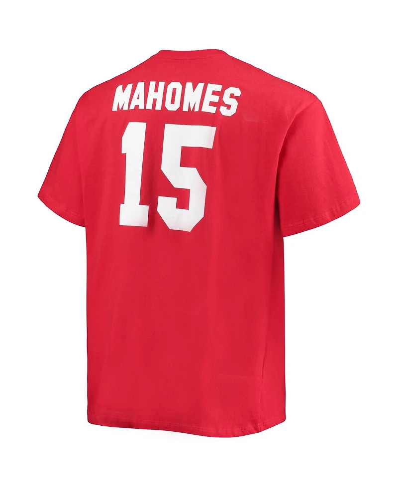 Men's Patrick Mahomes Red Kansas City Chiefs Big and Tall Player Name Number T-shirt