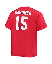 Men's Patrick Mahomes Red Kansas City Chiefs Big and Tall Player Name Number T-shirt