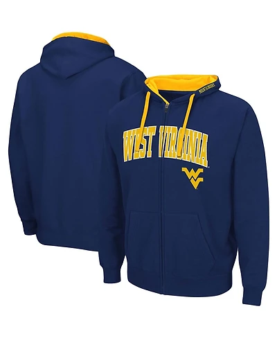 Men's Colosseum Navy West Virginia Mountaineers Big and Tall Full-Zip Hoodie