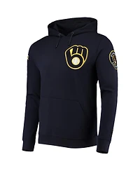 Men's Navy Milwaukee Brewers Team Logo Pullover Hoodie