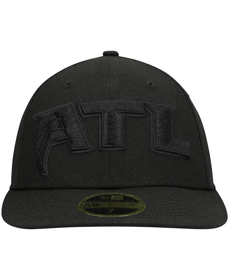 Men's Black Atlanta Falcons Alternate Logo Black on Black Low Profile 59FIFTY Ii Fitted Hat