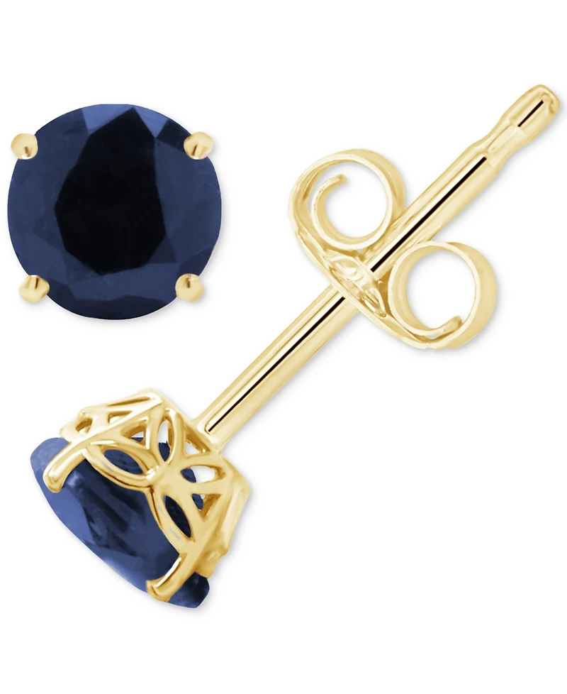Sapphire Solitaire Stud Earrings (1-1/5 ct. t.w.) 14k Gold (Also Emerald & Ruby)