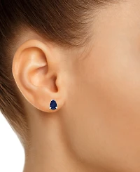 Sapphire Stud Earrings (1 ct. t.w.) 14k White Gold (Also Ruby & Emerald)