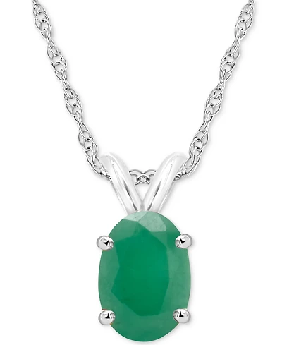 Sapphire Solitaire 18" Pendant Necklace (1 ct. t.w.) 14k White Gold (Also Ruby)