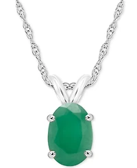 Sapphire Solitaire 18" Pendant Necklace (1 ct. t.w.) 14k White Gold (Also Ruby)