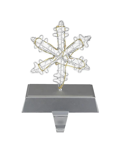 7.5" Led Lighted Wired Snowflake Christmas Stocking Holder