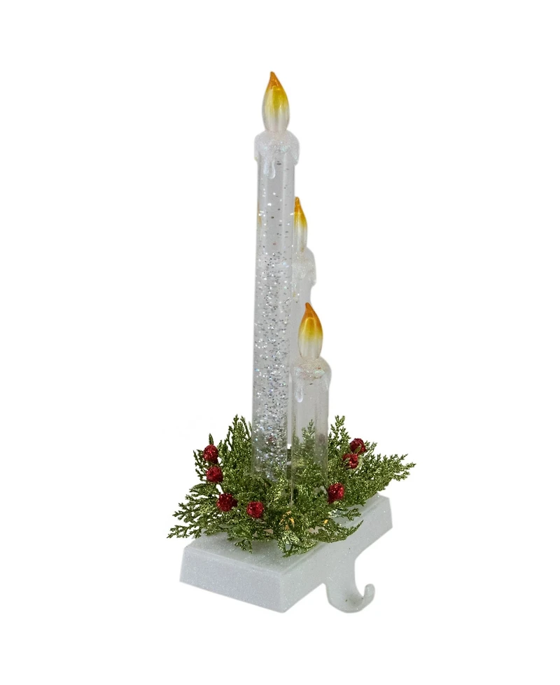 9" Battery Operated Led Lighted Candle Christmas Stocking Holder