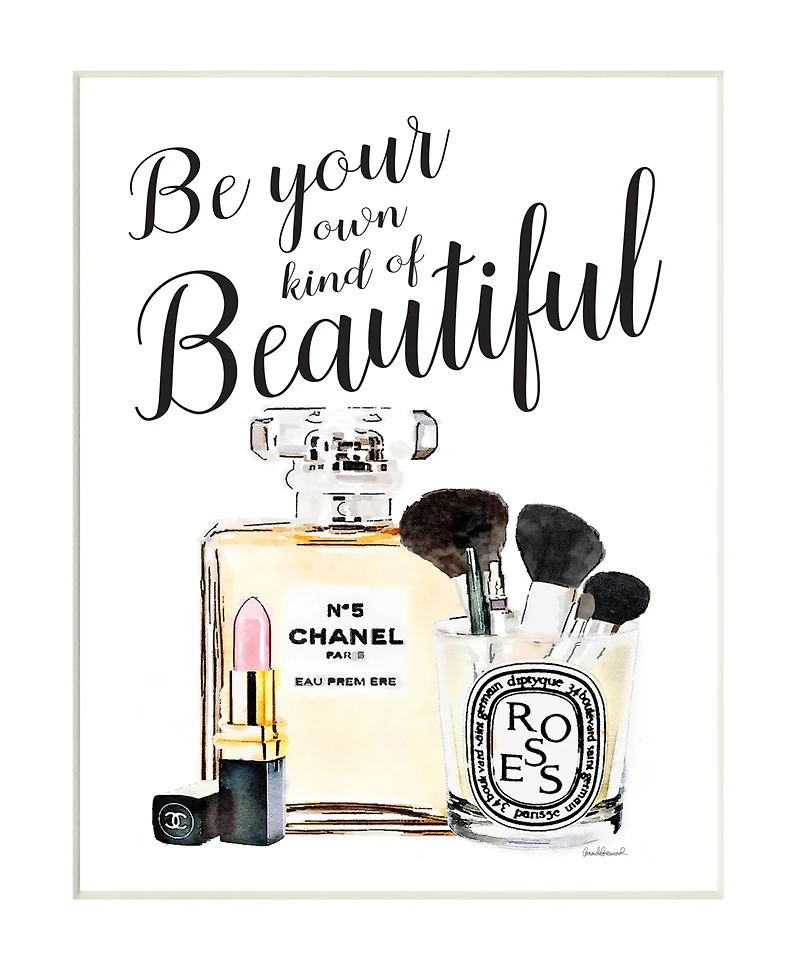 Stupell Industries Fashion Designer Makeup Inspiring Word Watercolor Wall Plaque Art, 10" x 15"