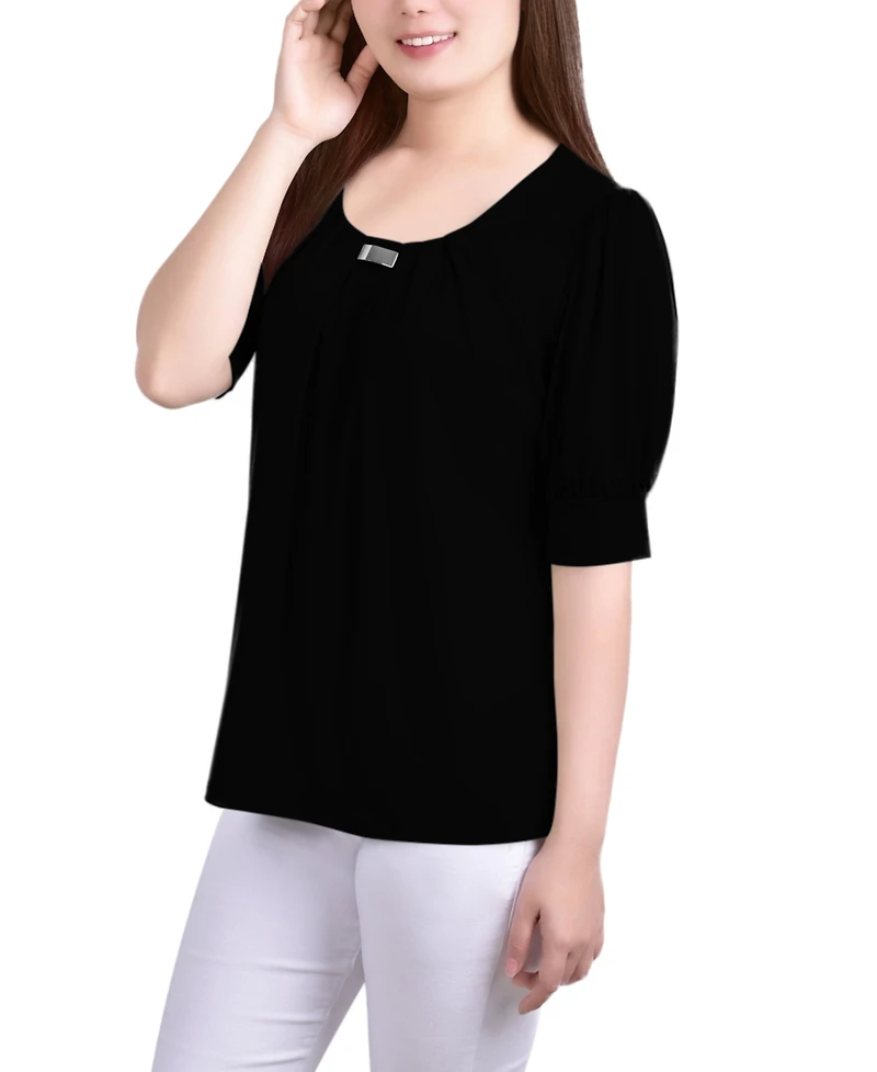 Ny Collection Petite Short Sleeve Balloon Top