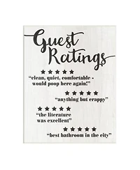 Stupell Industries Five Star Bathroom Funny Word Black White Wood Textured Design Wall Plaque Art Collection By Daphne Polselli