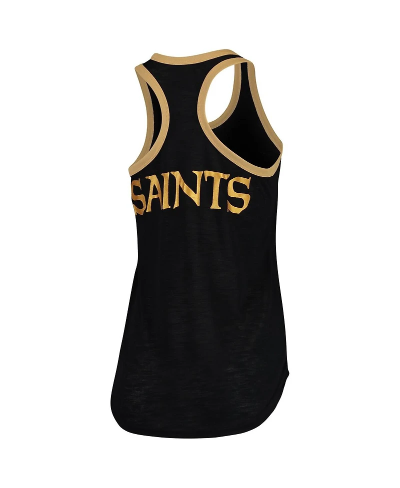 Women's Black New Orleans Saints Tater Tank Top