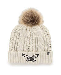 Women's Cream Philadelphia Eagles Meeko Historic Logo Cuffed Knit Hat