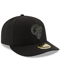 Men's Black Los Angeles Rams Alternate Logo Black on Black Low Profile 59FIFTY Ii Fitted Hat