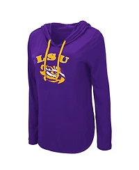 Women's Colosseum Purple Lsu Tigers My Lover Lightweight Hooded Long Sleeve T-shirt