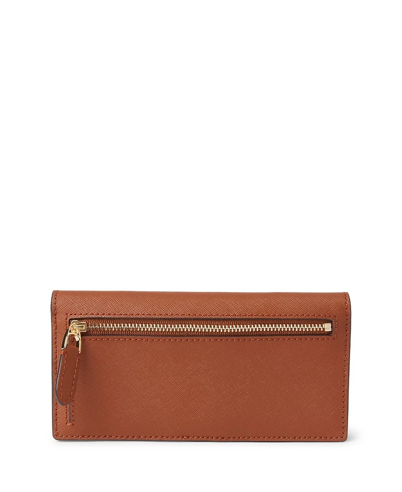 Lauren Ralph Crosshatch Leather Slim Snapped-Closure Wallet
