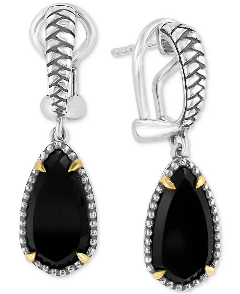 Effy Onyx Drop Earrings in Sterling Silver