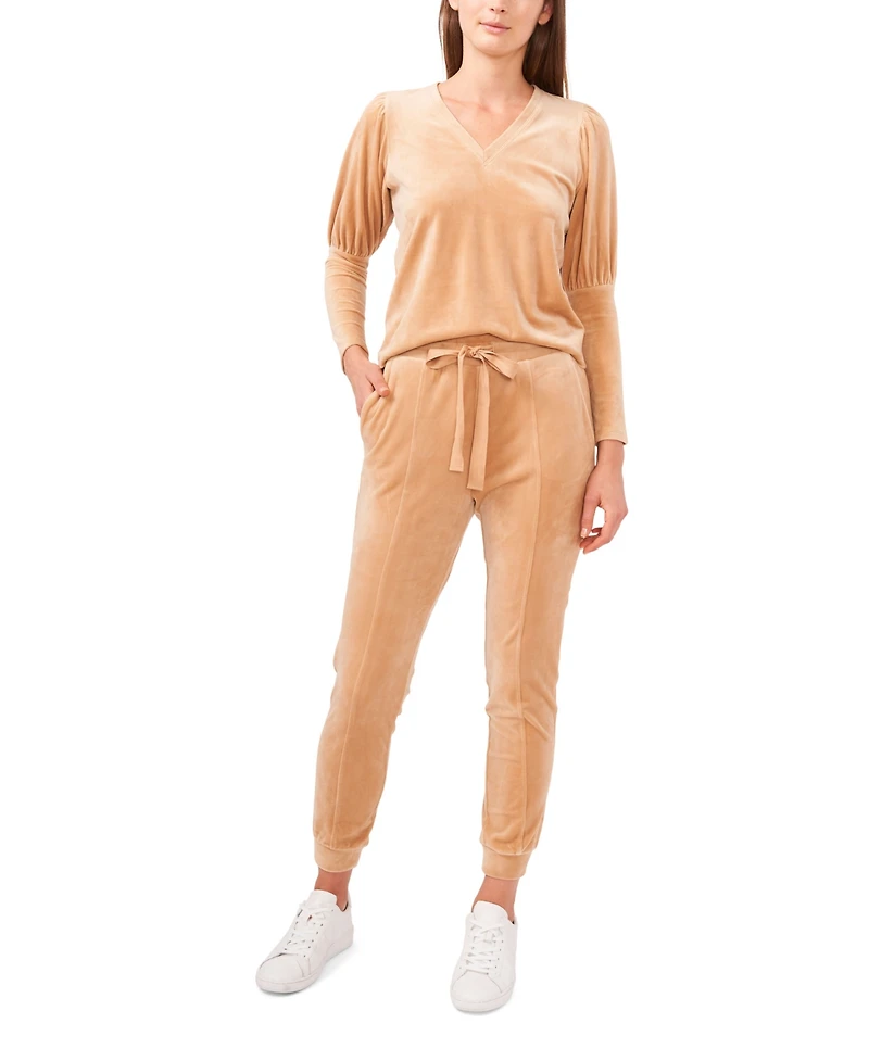 1.state Women's Velour Drawstring Waist Pull on Pants