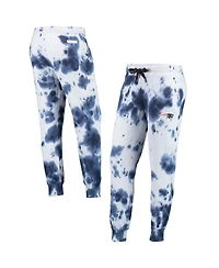 Women's Dkny Sport White, Navy New England Patriots Melody Tie-Dye Jogger Pants