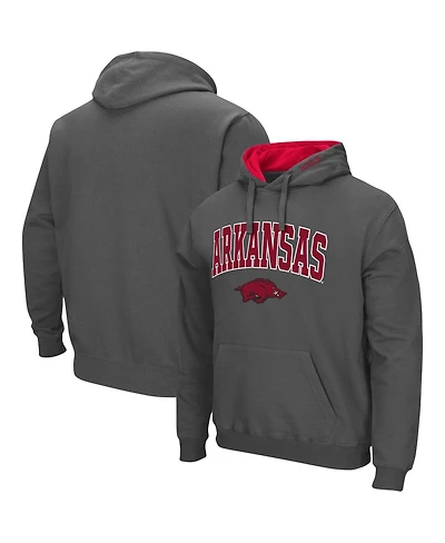 Men's Colosseum Arkansas Razorbacks Arch and Logo 3.0 Pullover Hoodie