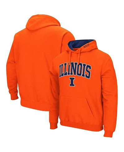 Men's Colosseum Orange Illinois Fighting Illini Arch and Logo 3.0 Pullover Hoodie