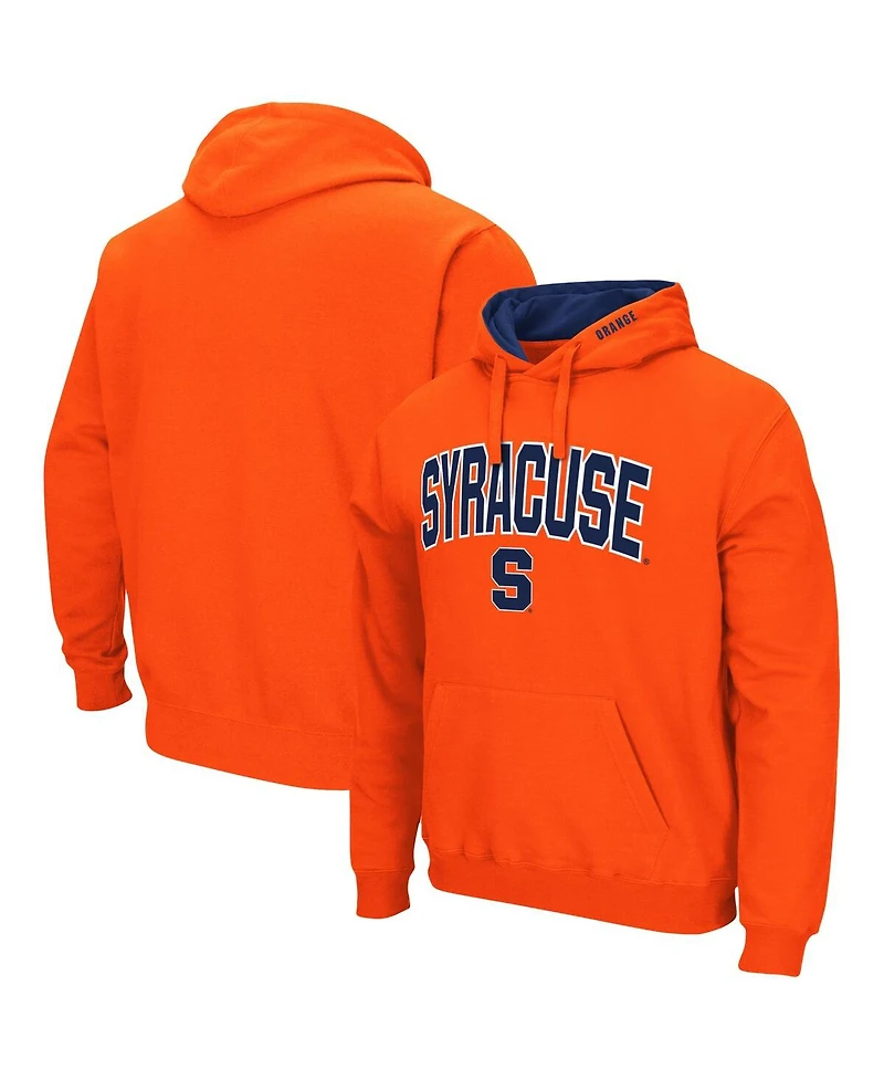 Men's Colosseum Orange Syracuse Arch and Logo 3.0 Pullover Hoodie