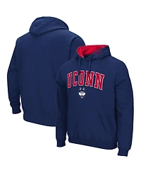 Men's Colosseum Navy UConn Huskies Arch and Logo 3.0 Pullover Hoodie